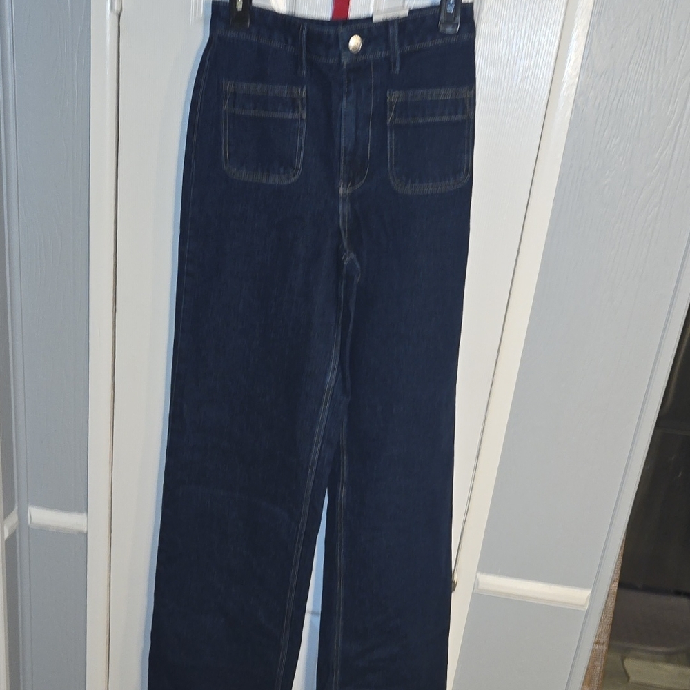 Free Assembly Dark Blue Denim Jeans Tall Girl Friendly